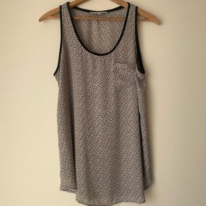Black and cream speckled tank top